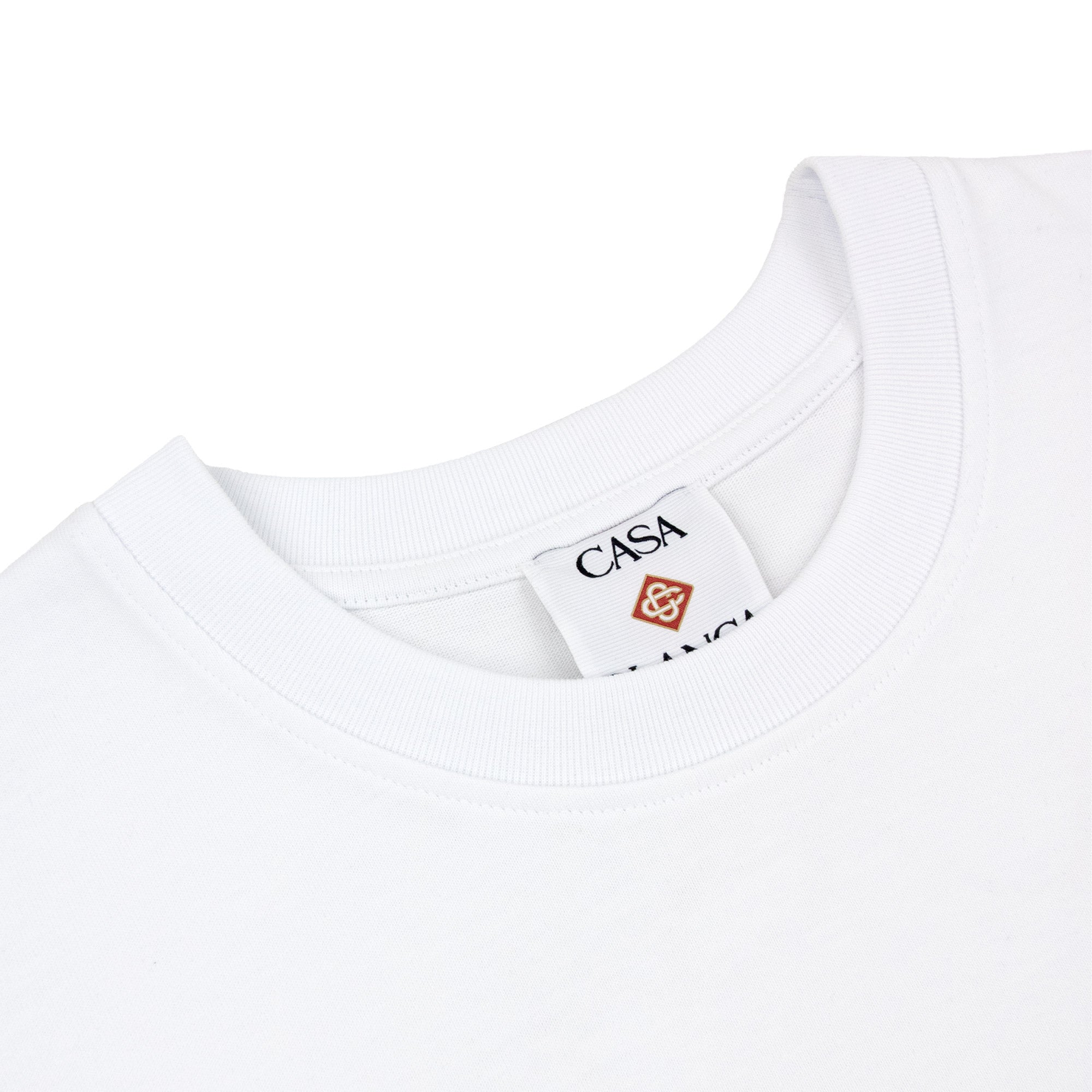 Casablanca Tennis Landscape Short Sleeve T-Shirt Bright White
