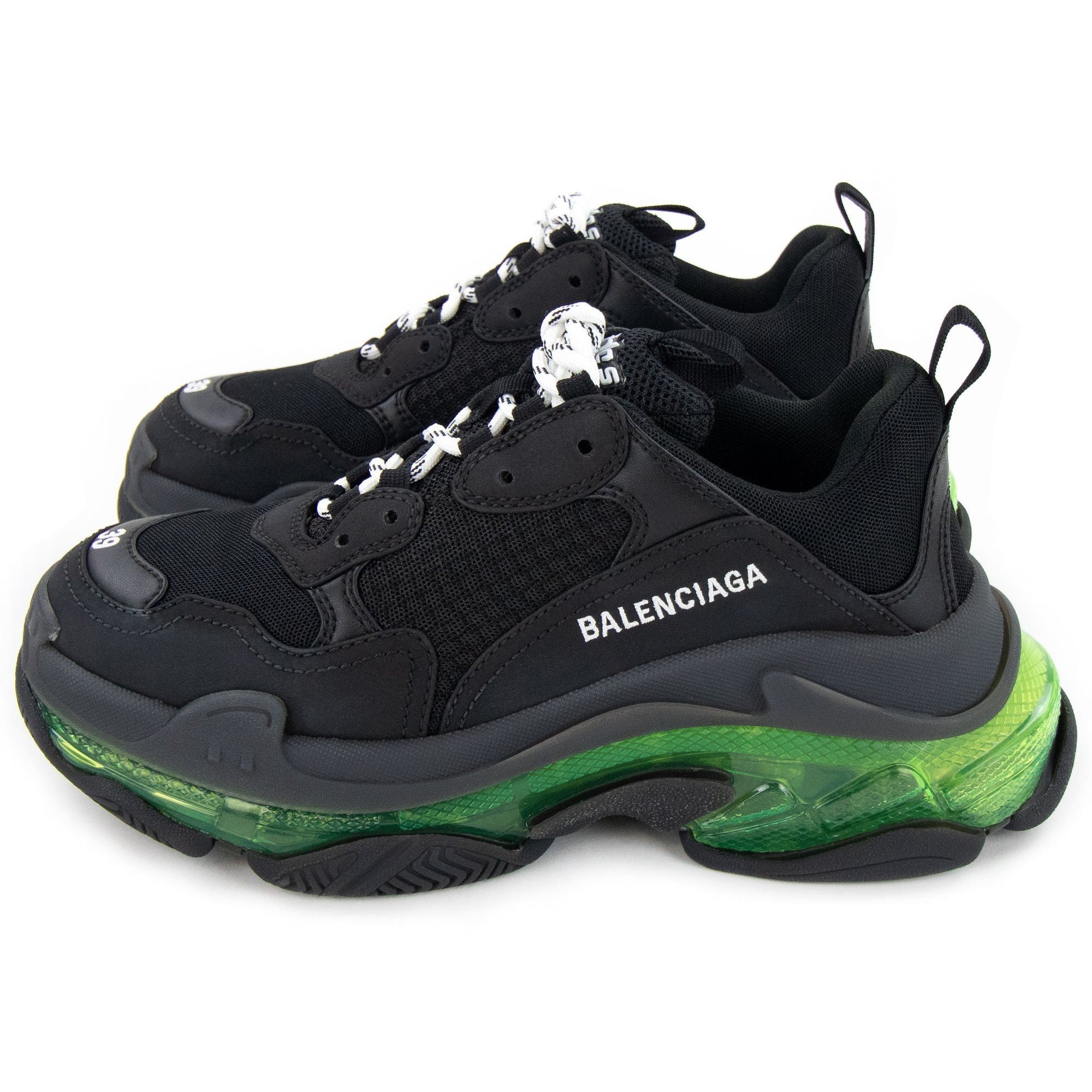 balenciaga triple s green black white