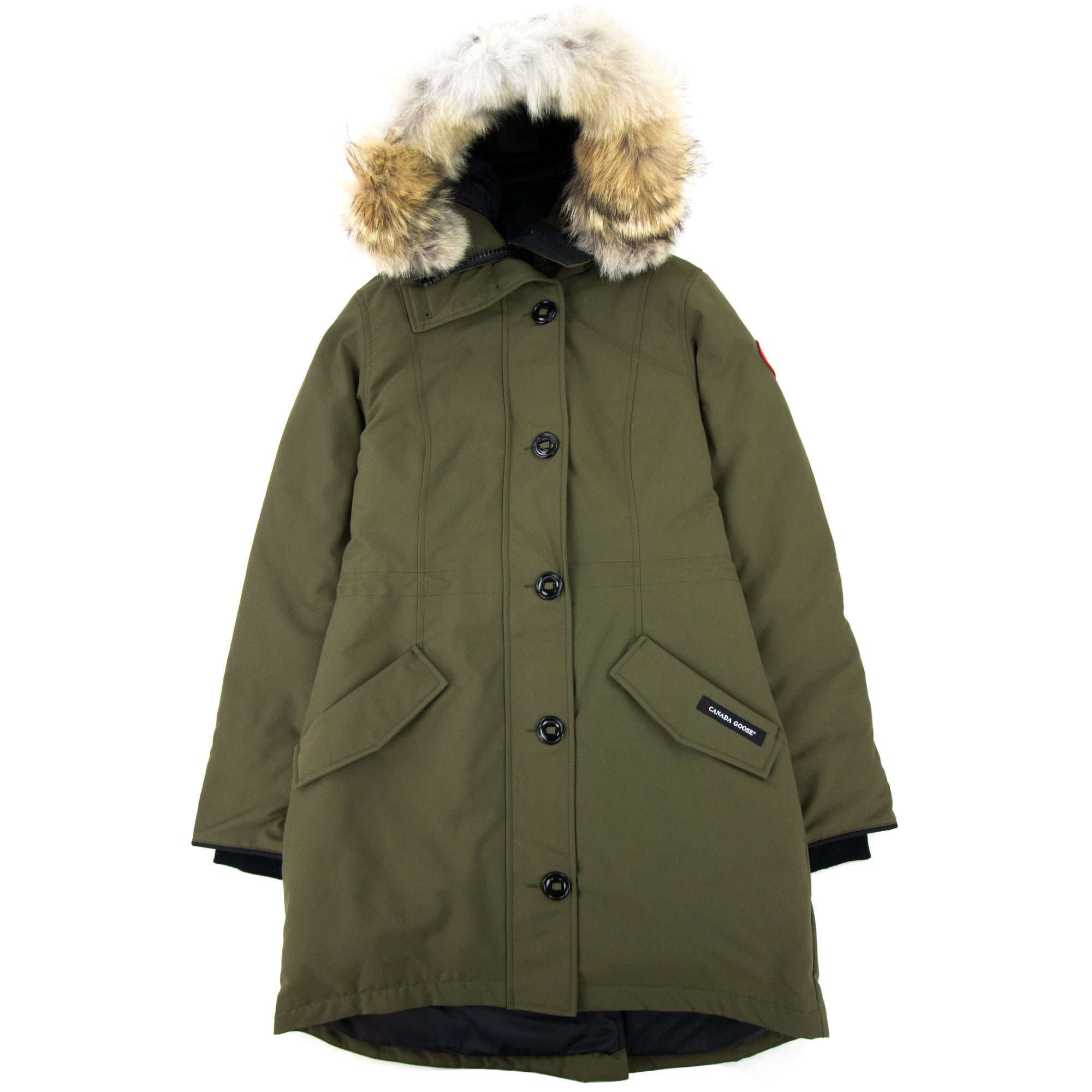 parka canada goose patch on which arm